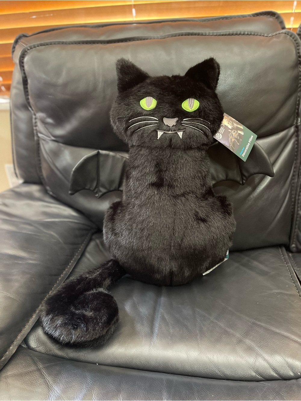 Halloween Black Cat Bat Pillow, Halloween Decor